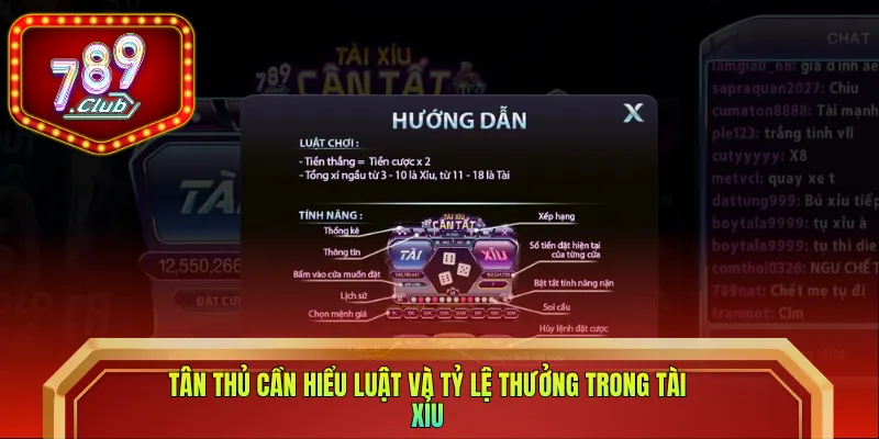 Tân thủ cần hiểu luật và tỷ lệ thưởng trong Tài Xỉu
